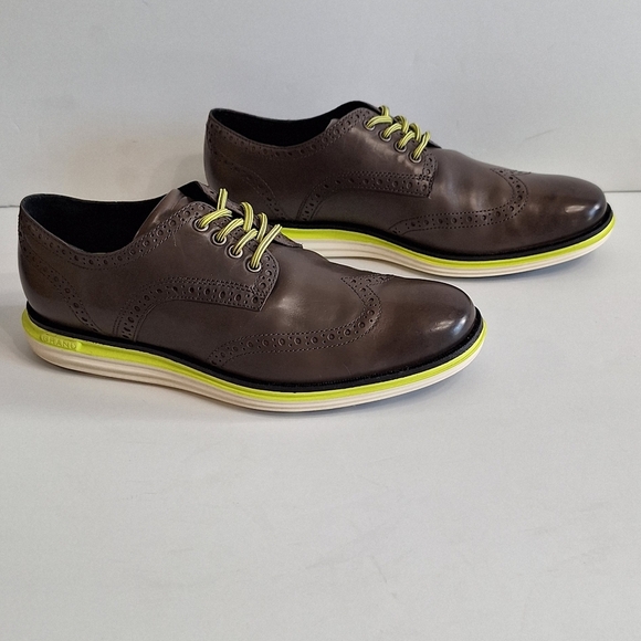 Cole Haan Oxford Original Grand Quiet Shade Lux Leather Brogue Wingtip Shoes- 8 - Picture 10 of 15